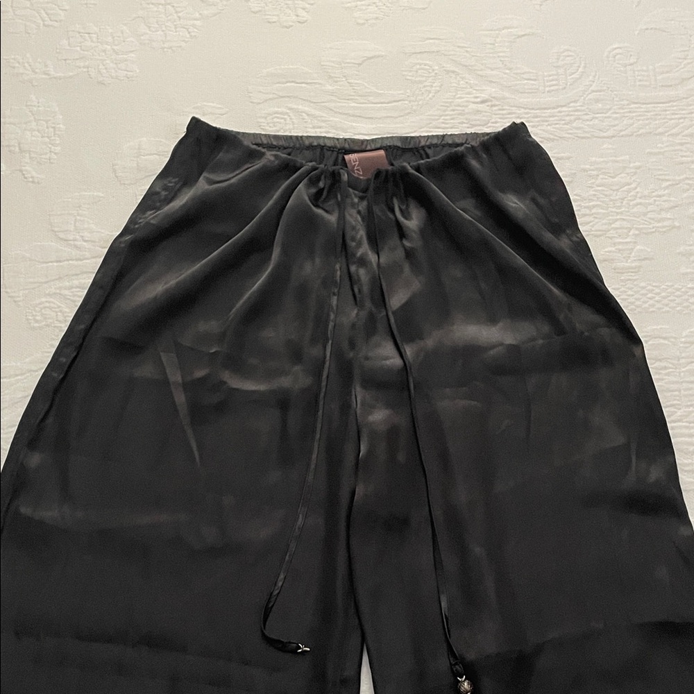 La SENZA Black Satin Wide Leg Pants - Picture 2 of 11